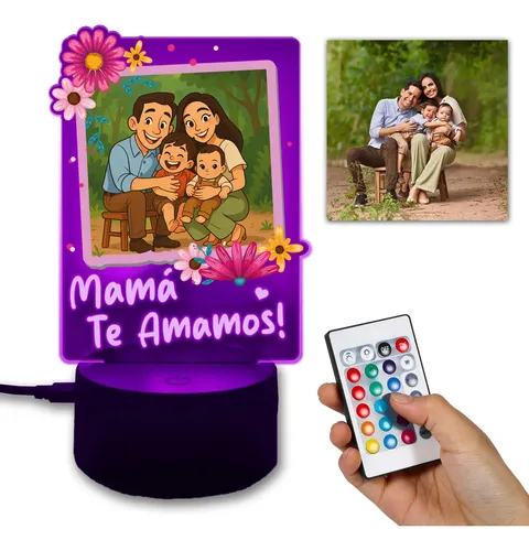 Lámpara personalizada con foto mamá