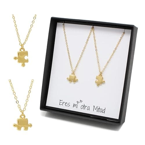 Collar de rompecabezas chapado en oro de 22K
