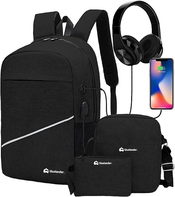 Mochila antirrobo con audífonos y accesorios